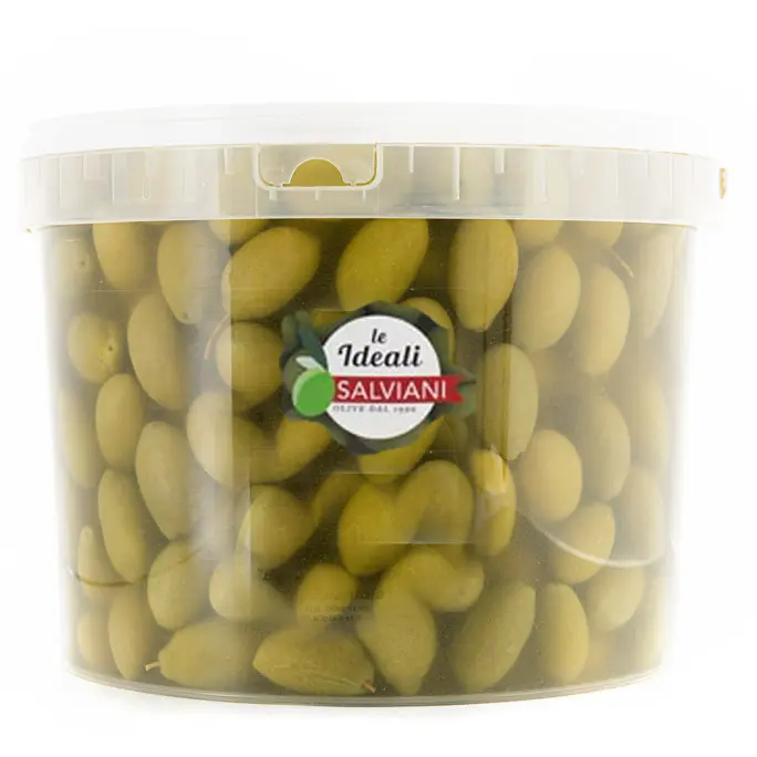 GREEN CERIGNOLA IN BRINE  OLIVES NET WEIGHT 5KG  (DRAINED 3.5KG)