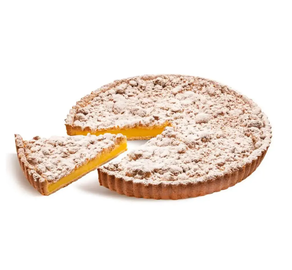 PASTRY CREAM CRUMBLE CAKE 1200g - PRE-CUT 14 PORTIONS (DF)