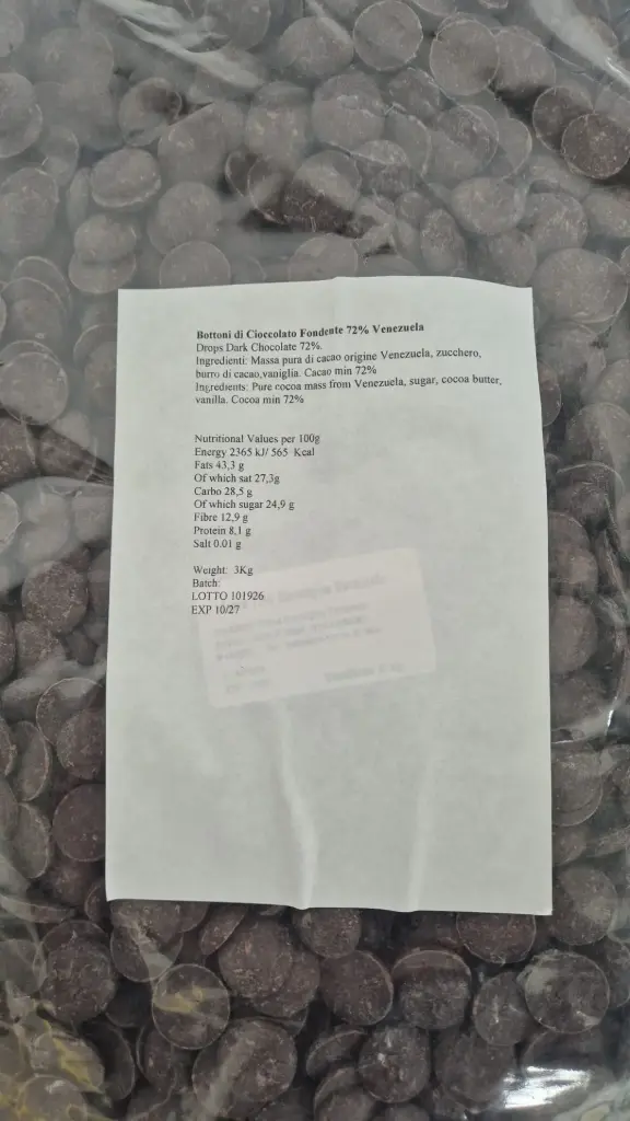 PURE DARK CHOCOLATE VENEZUELA 72% 3kg