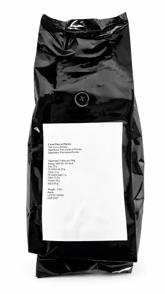 CIOCCOLATO PURO CACAO AMARO IN POLVERE BRUTE CACAO POWDER CRIOLLO 1KG