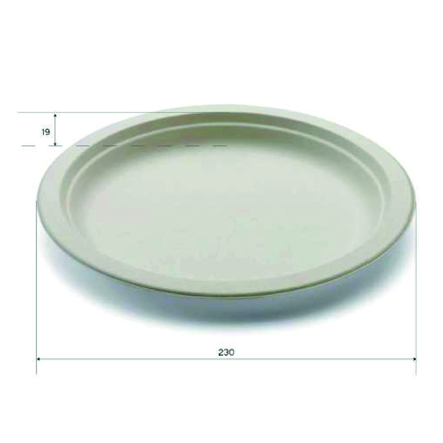 ROUND PULP PLATE 23CM 50PCS (SDG)