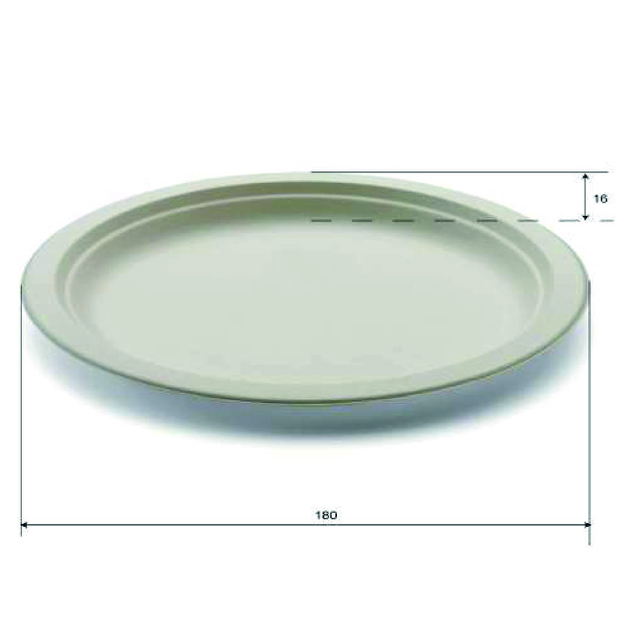 PIATTO TONDO IN POLPA 18CM PIANO 50PZ(SDG)