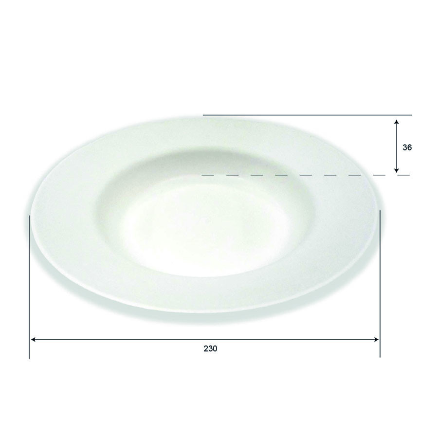 ROUND PULP SOUP PLATE 23CM ELEGANCE 50PCS (SDG)