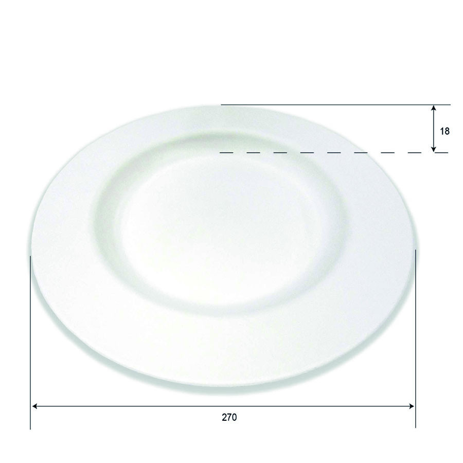 PIATTO TONDO POLPA 27CM ELEGANCE 50PZ(SDG)
