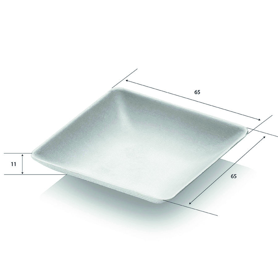 VASSOIETTO POLPA QUADRATO 6,5X6,5CM 100PZ(SDG)