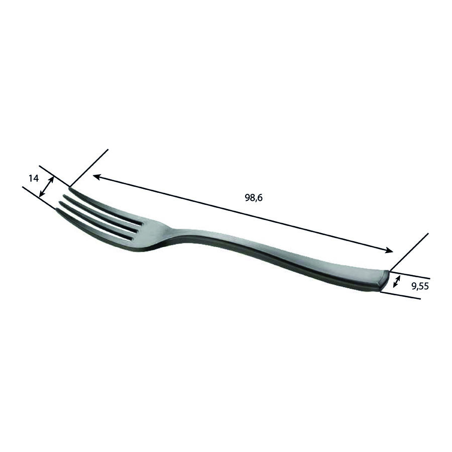 MINI FORK PLA BIO BLACK 100PCS (SDG)
