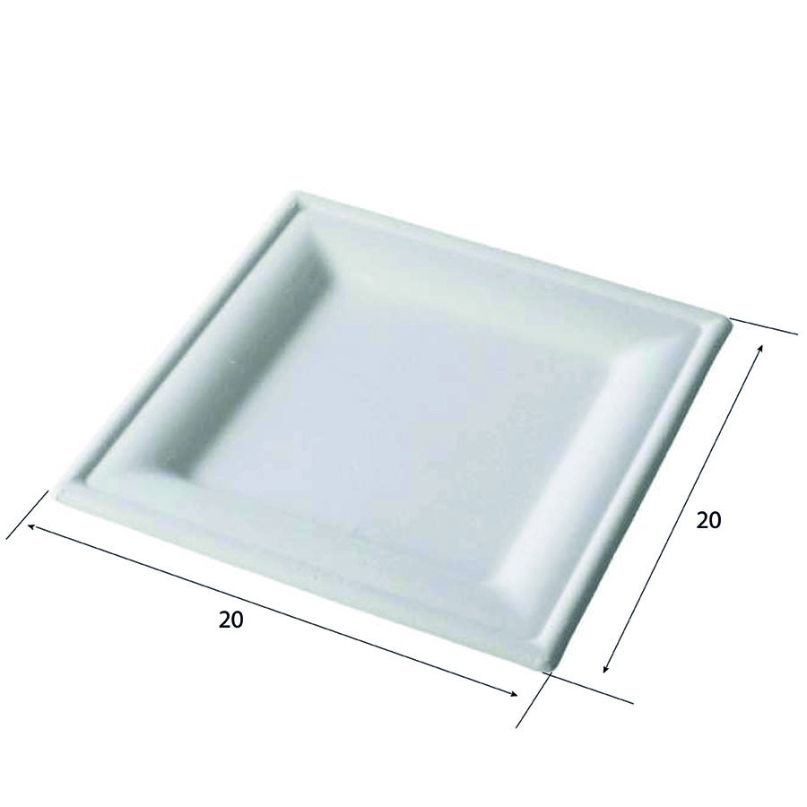 PIATTO QUADRATO POLPA KARO BASIC 20X20CM 50PZ(SDG)