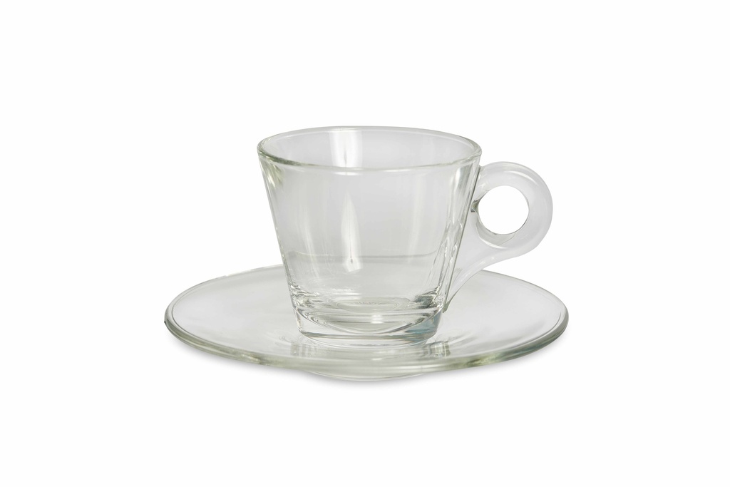PIATTINO VETRO CONIC "ESPRESSO" 6PZ