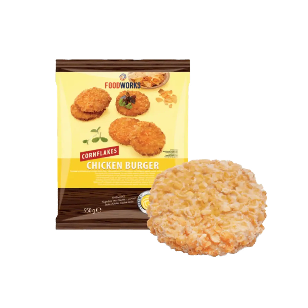 HAMBURGER POLLO CORNFLAKES 200GR 12PZX1KG(OS)
