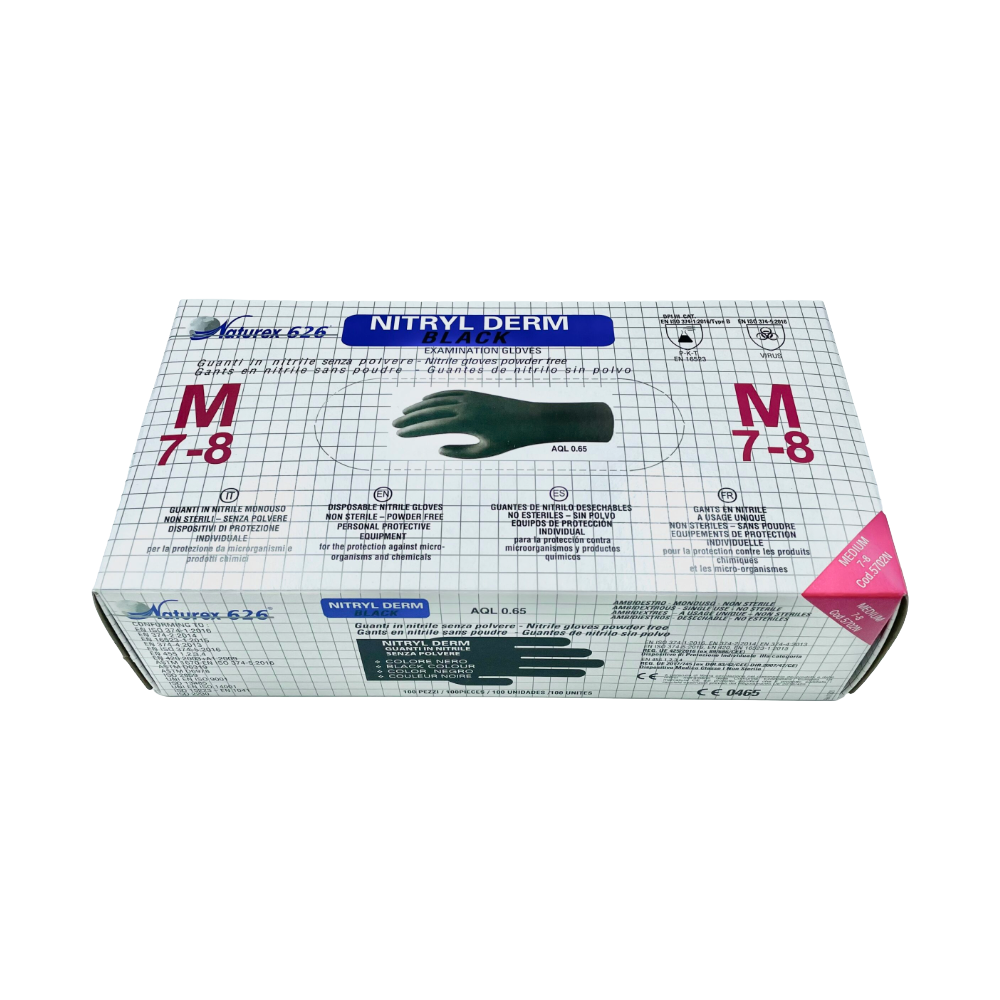 GUANTI NERI NITRYL DERM 100PZ M(IM)