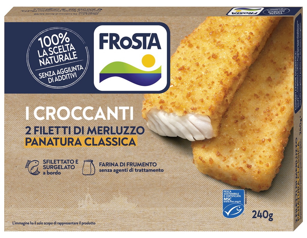 2 FILETTI DI MERLUZZO CROCCANTE 8CFX240GR