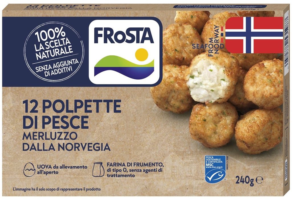 12 POLPETTE DI PESCE MERLUZZO NORVEGIA 8CFX240GR