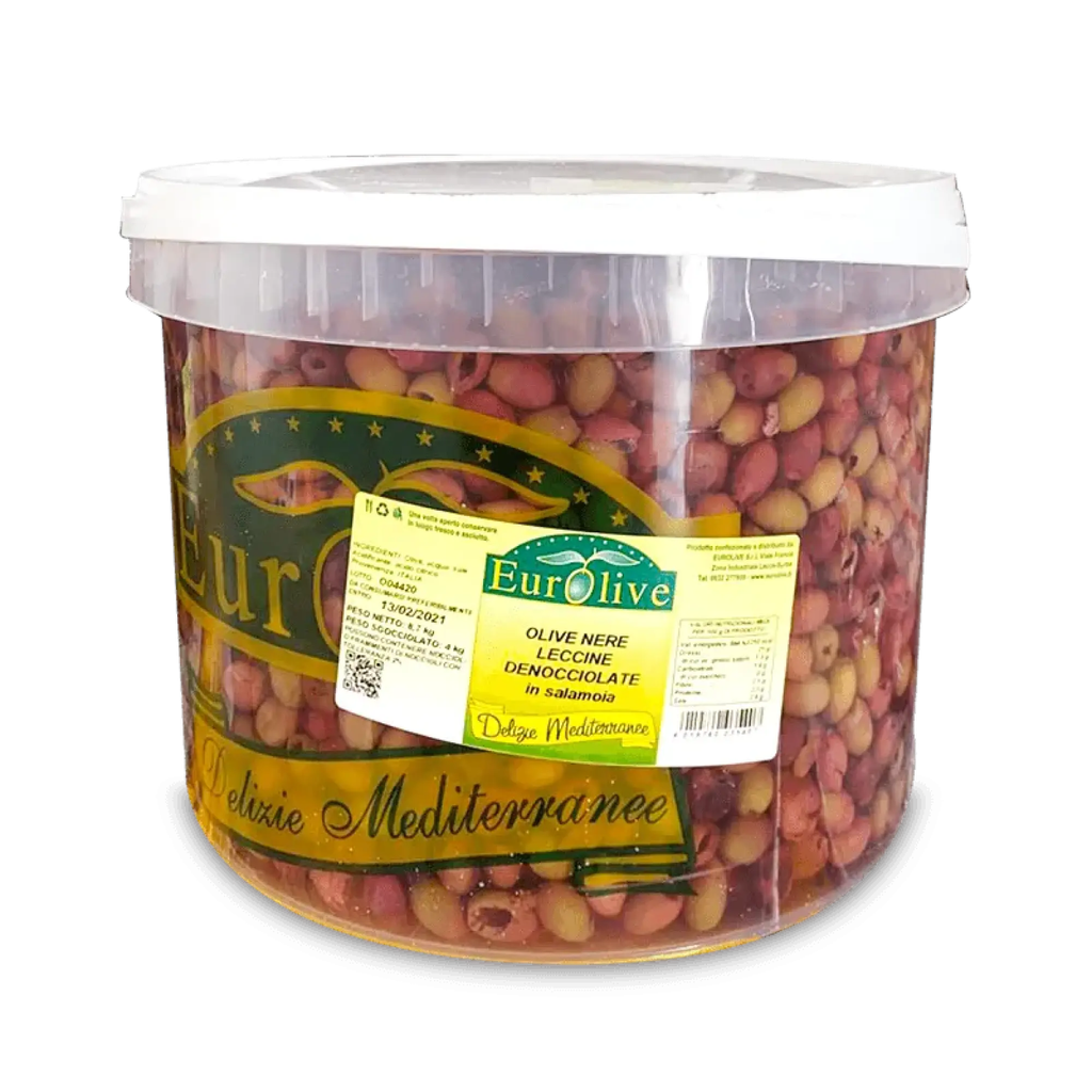PITTED LECCINE OLIVES 4KG (EO)