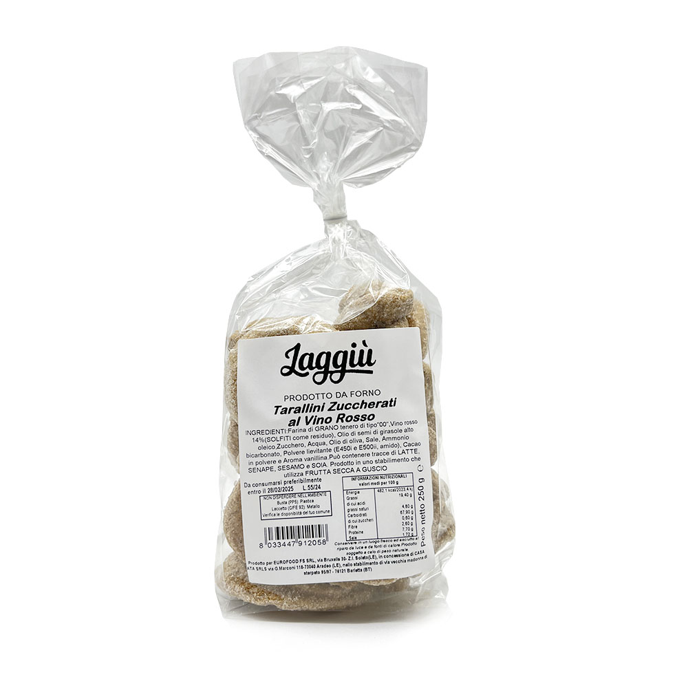 TARALLI ZUCCHERATI AL VINO ROSSO 12PZX250GR(KP)