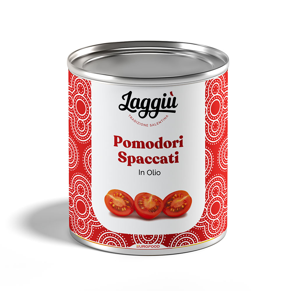 POMODORI SPACCATI IN OLIO LAGGIU' 750GR NETTO