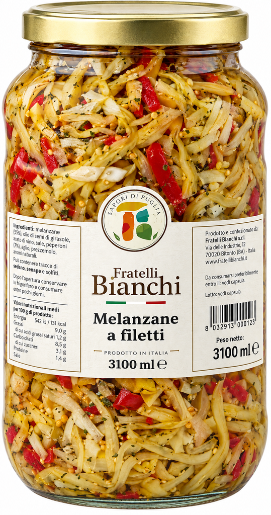 AUBERGINE FILLETS IN SUNFLOWER SEED OIL 3,1KG