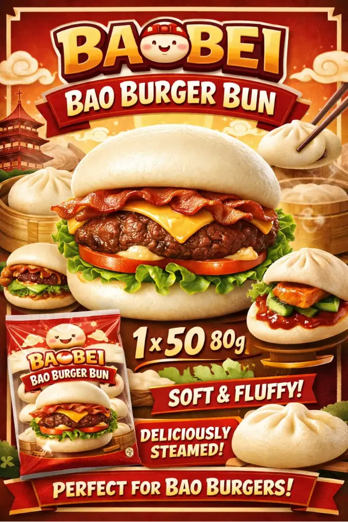 BAOBEI BURGE BAO BUN 50gr - 80 pieces (MF) (copy)