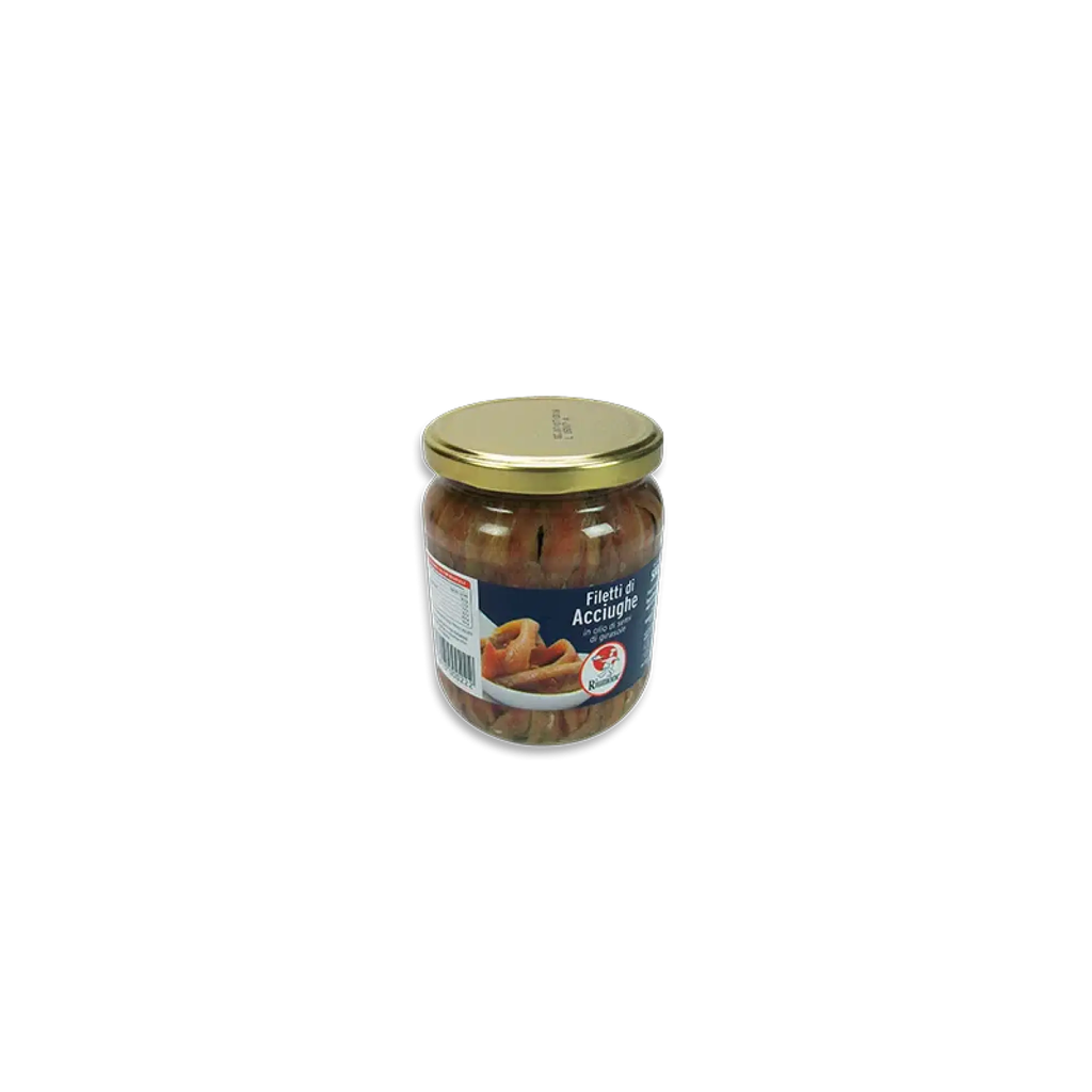 FILETTI ACCIUGHE O.S.VASO 580gr(RIU) anchovies