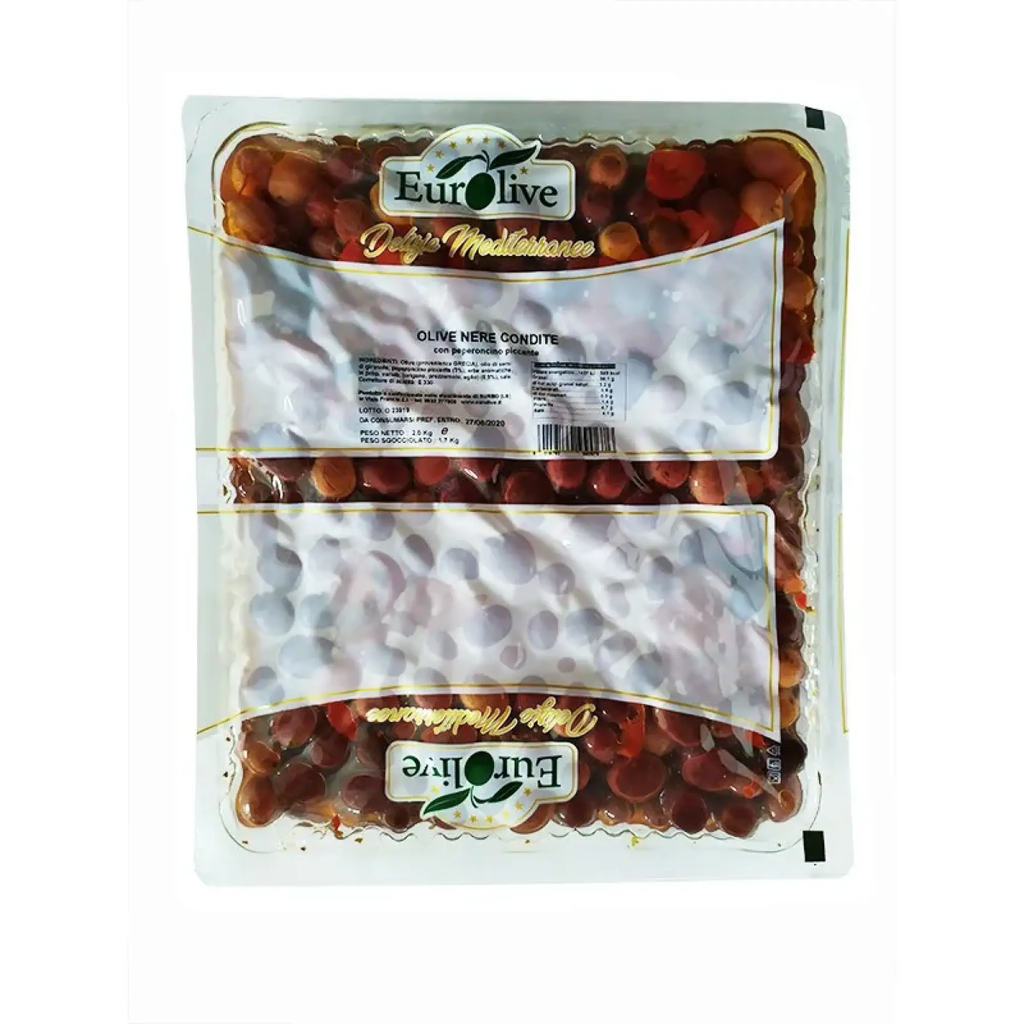 OLIVE NERE PICCANTI 2kg(EO) SPICY BLACK OLIVES