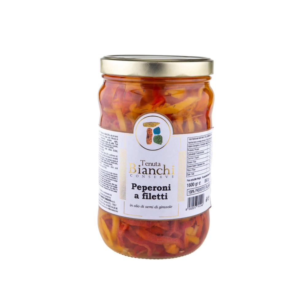 PEPERONI A FILET IN O.S.G. 3,1kg PEPPERS FILLETS