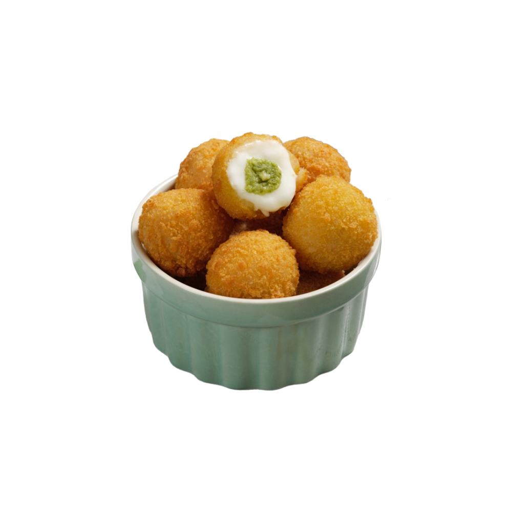 MOZZARELLA BALLS WITH BASIL PESTO 25 gr