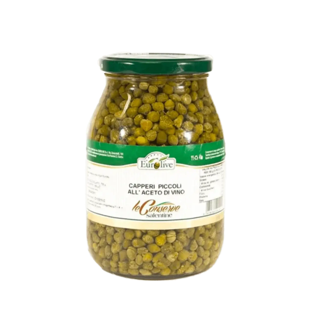 SMALL CAPERS IN VINEGAR 6pcsX1kg *GLASS JAR*(EO)