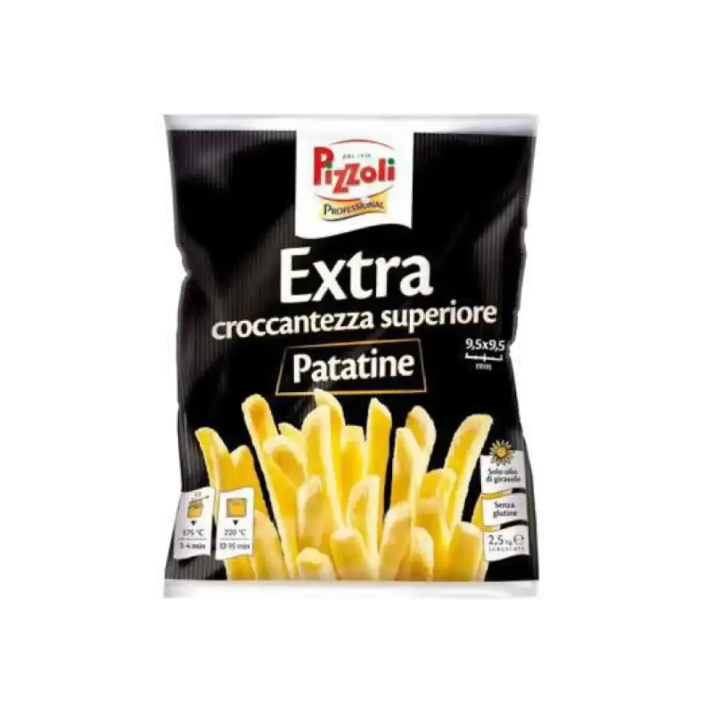 EXTRA POTATO FRIES 9,5X9,5 PRE-FRIED 2,5kg (PIZZOLI)