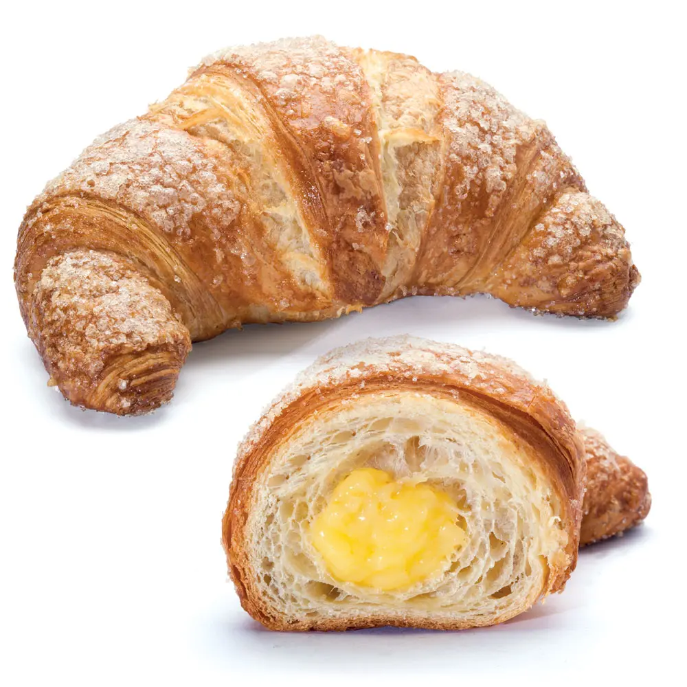 CROISSANT CURVED GLAZED CUSTARD CREAM 62x75g