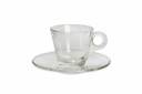 PIATTINO VETRO CONIC "ESPRESSO" 6PZ